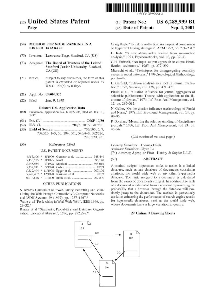 Patent 6,285,999 front page